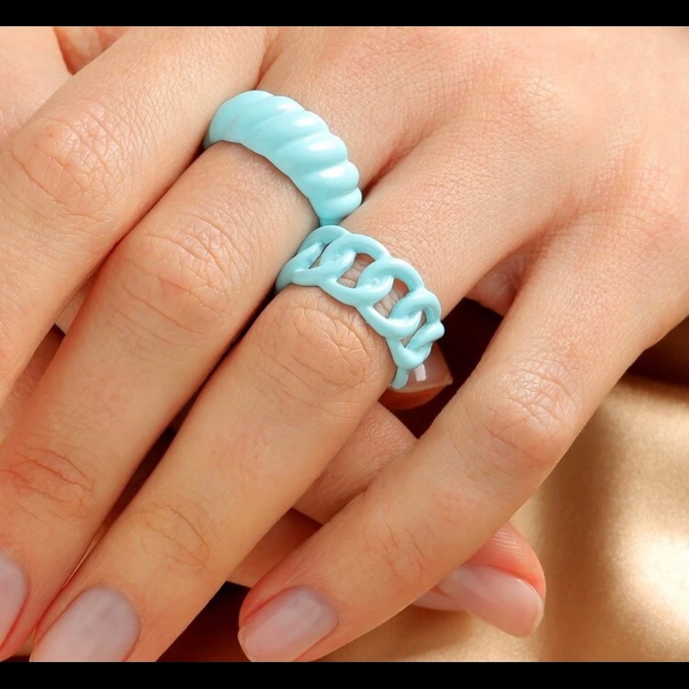 2pcs structured ring